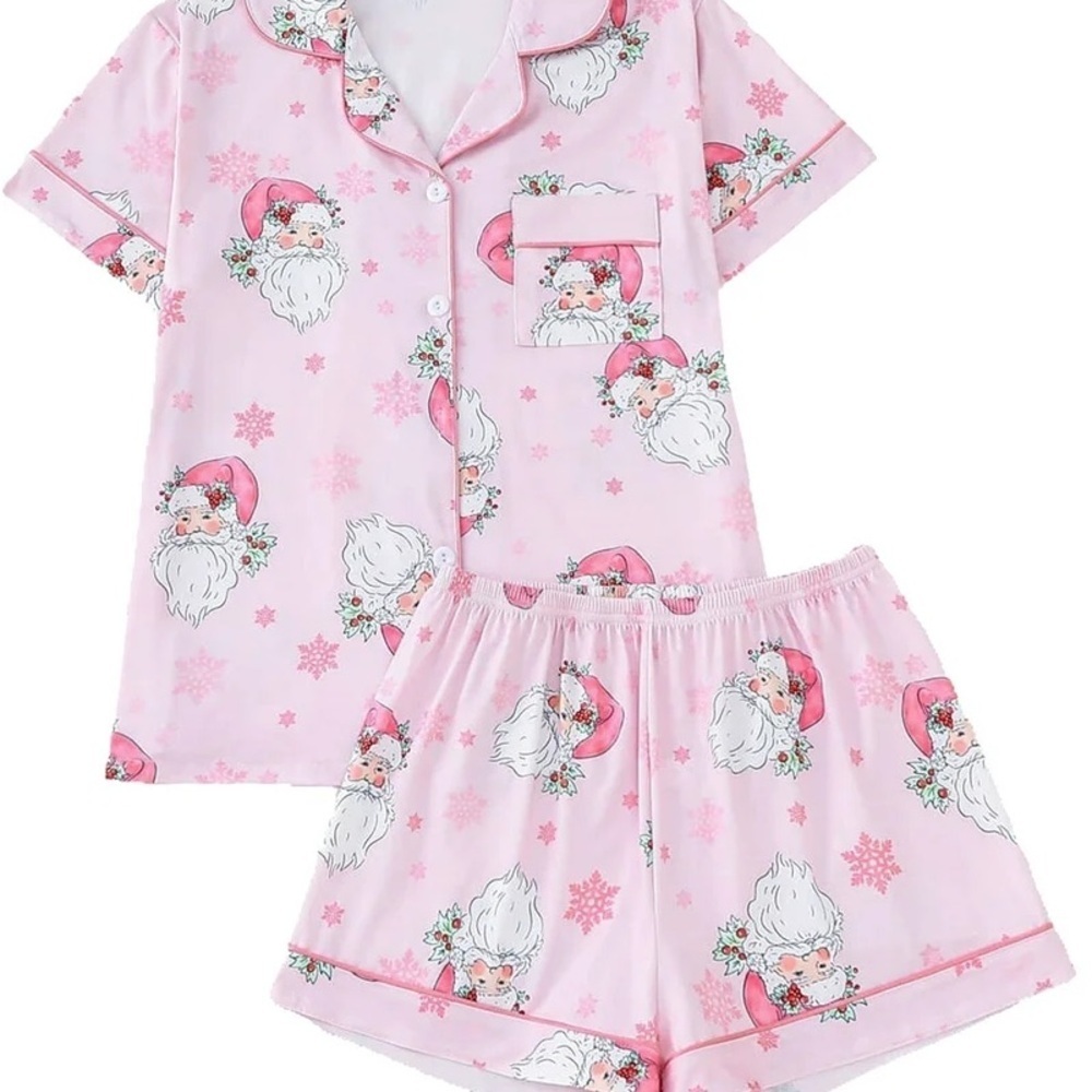 Pink Santa Claus Pajama Set